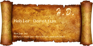 Hebler Dorottya névjegykártya